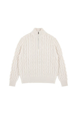 Cable Knit Half Zip Sweater