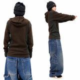 Colorblock Waffle Button Warmer Hoodie