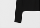 [B-BASIC] ベーシックコットンモーダル長袖Tシャツ - クロップ