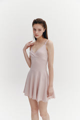 Wave Flare Dress Pink
