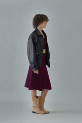 Skin knit skirt_grape