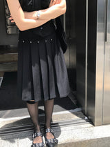 Monday Office Ball Stud Pleated Midi Skirt