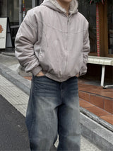 Hairy hooded bomber jacket