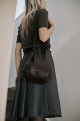HANDLE BAG DARK BROWN