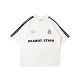 PEANUT STAIN - 4 ストライプス アーム アイボリー オーバーサイズド Tシャツ