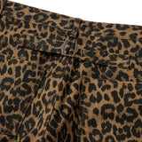 Leopard cotton twill pants / Beige