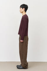 リブクロップ長袖Tシャツ