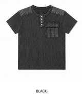 Brock Pigment Henley Neck Pocket Short Sleeve T-shirt