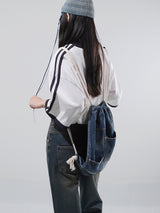 (UNISEX) デニムロープストリングジムサック