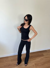 low rise track pants