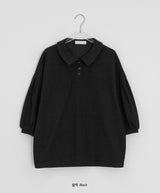 Melfi Waffle Shirring Collar Tee
