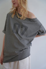 ストライプオフショルダーT_charcoal