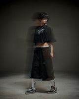 Washed destroyed bermuda P dusty gray