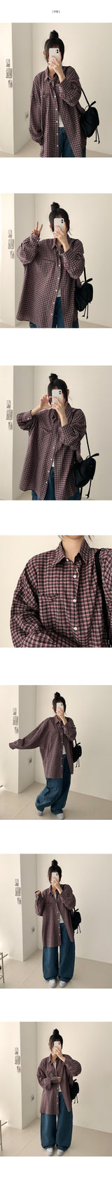 ベイペンダントポイントルーズフィットチェックシャツ サウス (4color)
