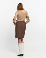 リボンタイスリットスカート _ BROWN