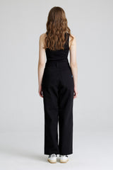 WMNS LOOSEFIT COTTON PANTS BLACK