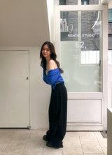 Snap Button Cotton D Ring Wide Pants (3color)