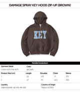 Damage Spray Key Hood Zip-up (Brown)