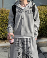 Dark Button Hooded Cardigan