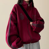 Dove Line Belt Track Two Way High Neck Zip-Up [Fleece]