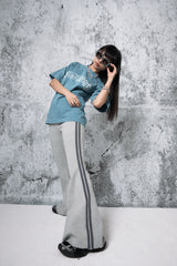 Basic Fine Bootcut Banded Waist Pants (GRAY)