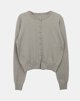 Uran Buttoned Round-Neck Long-Sleeve Cardigan