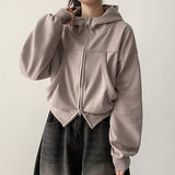 Pope Incision Pocket High Neck Hooded Zip-Up