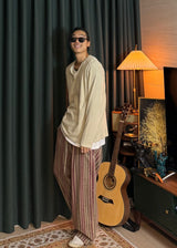 Pigment Henley Neck Long Sleeve 3COLOR