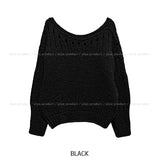 クモ コージー パンチング ボートネック ニット