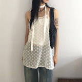 Cable ribbed tank top