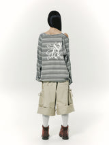 STRING OFF SHOULDER L/S GREY