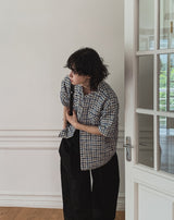 TOZ loose fit tweed half shirt