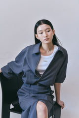 Classic Zip-up Blouson Jacket_Gray