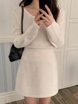 Basic U-neck Rib Puff Knit (5color)