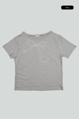 リボンアンバランスTシャツ