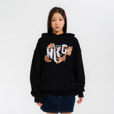 DANCING CAT HOOD TEE-BLACK