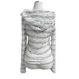  Sugar Veil Sheer Lace Long Sleeve Hooded Zip-Up (White)