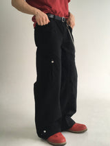 curved dyeing strap wide pants(2colors)