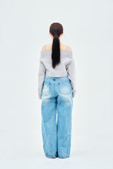 damage denim pants