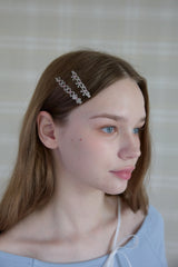 [2PCS 1SET] BLINK RIBBON METAL HAIR PIN