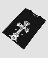 Vintage Crack Cross Graphic T-Shirts_Black