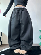 ウール❤スナップバルーンロングワイドパンツ🤎🖤2カラー