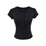 Lora Button Slim Tee
