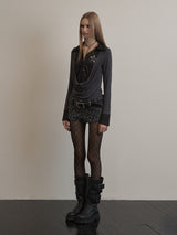 LEOPARD SHORT PANTS CHACOAL