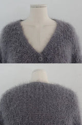 CLOUD FUR KNIT CARDIGAN (BLUE)