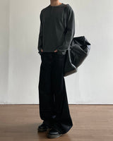 Double Washed Henley Neck Long Sleeve