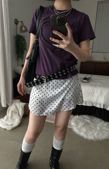 SATIN DOT LACE BUSTIER MINI DRESS (WHITE, BLACK 2COLORS!)