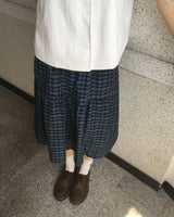 Kiro Checkered Cancan Banding Midi Skirt