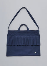 Washing Cotton Ruffle Hand&Cross Bag_Navy