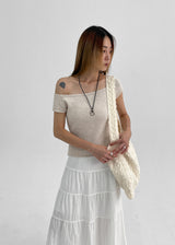 [MADE] Maru Linen Boat Neck Off Shoulder Knit